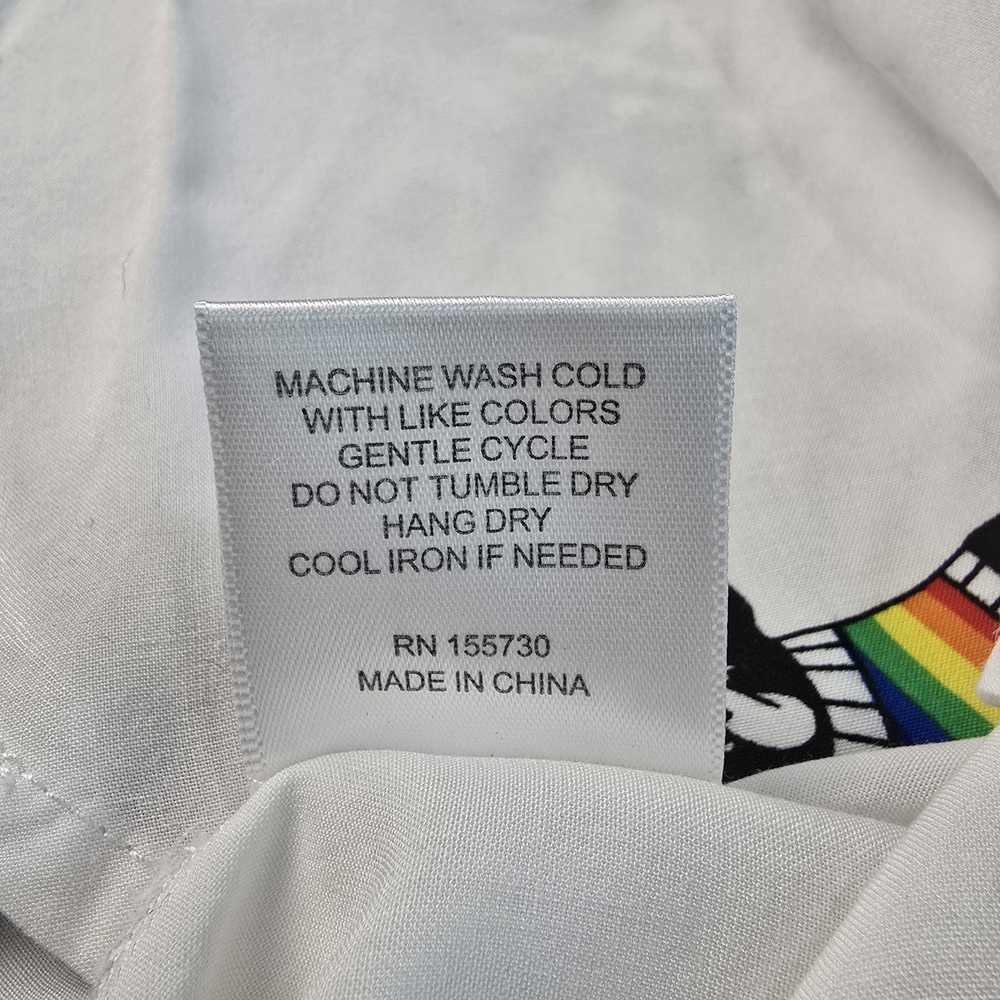 Jane Delancey White Button-Up Cap Sleeves Top with Rainbow Pride Dog Print XL - Picture 8 of 10